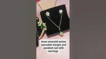 Avon emerald soiree openable bangle and pandent set with earrings #avon #viralvideo #youtubeshorts