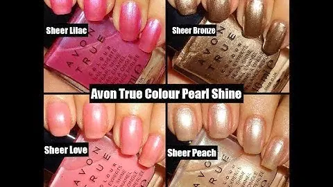 Avon True Colour Pearl Shine Nail Enamels - Sheer Lilac, Bronze, Love & Peach