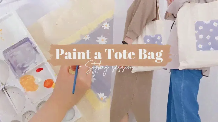 Painting My Tote Canvas Bag + Styling Session | Aesthetic Lilac Tote Bag