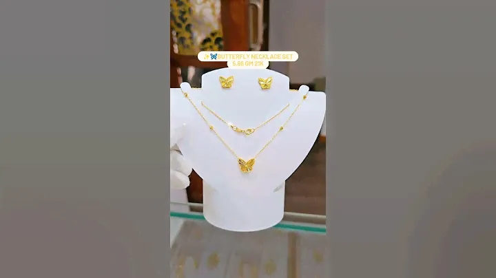 ✨️🦋Butterfly necklace set crafted in 22karatgold #goldwork #22kgold #goldsets