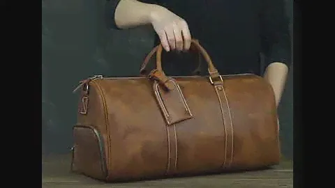 ZRCX Vintage Men Suitcase, Cowhide Travel Bag, Roomy One Shoulder Messenger B