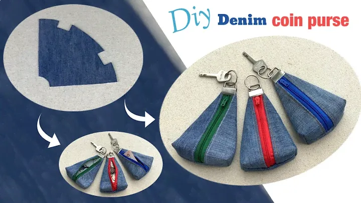 sewing diy a denim mini coin pouse tutorial, diy coin purse patterns, gift ideas , diy key chain.