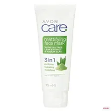 AVON Care Матирующая маска для лица с экстрактом чайного дерева и белой глины, 75 мл