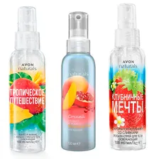 Набор спреев для тела AVON Naturals 3*100 мл Гранат и манго+Манго и ананас+Клубника