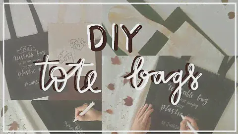 diy tote bags | one line illustration | handlettering