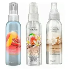 Набор спреев для тела AVON Naturals 3*100мл Спрей "Гранат и манго" Спрей "Белый персик и ванильная орхидея" Спрей "Ваниль и сандал" без коробки